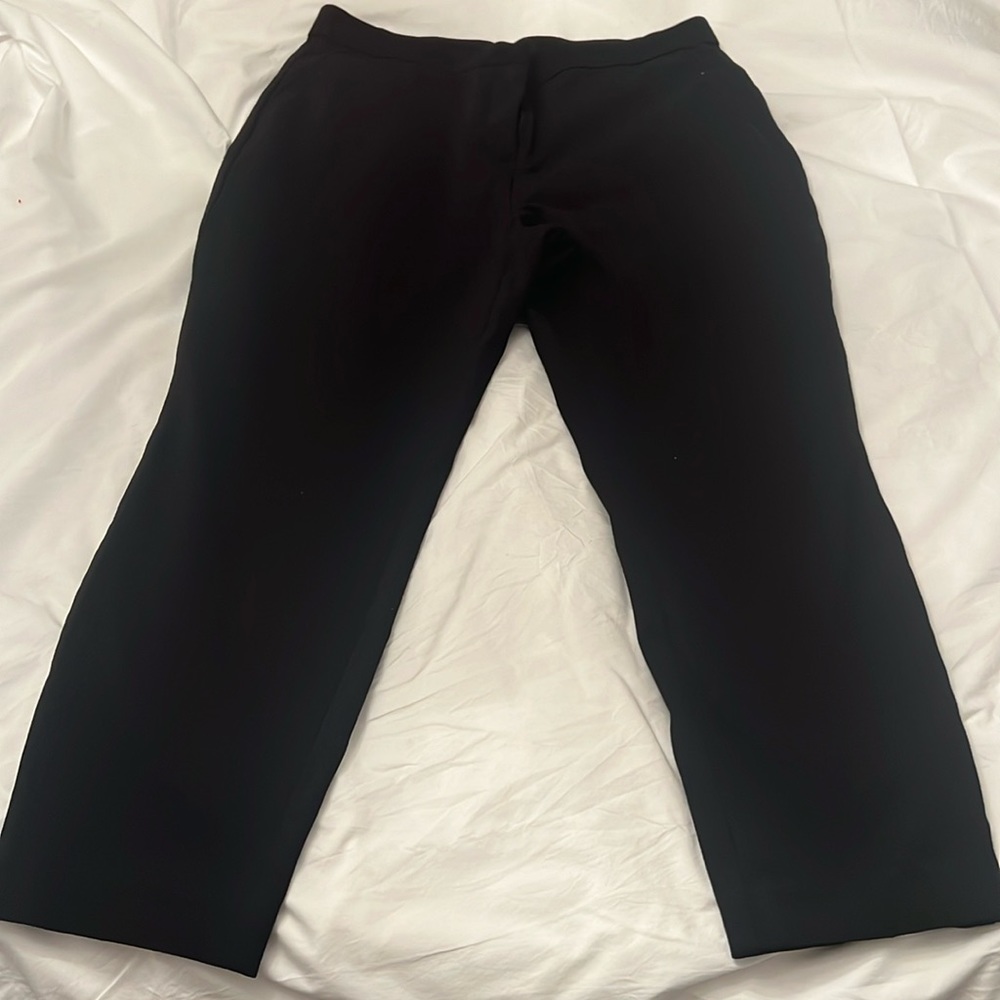 Crop Straight Black Trousers for work